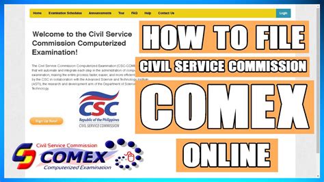 comex.csc.gov.ph log in|CSC Online Civil Service Examination Application System (CSC .